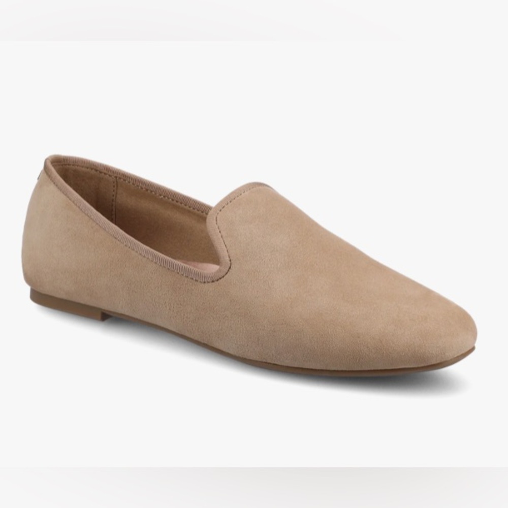 BIRDIES Suede Women’s Slip-On Taupe Loafers